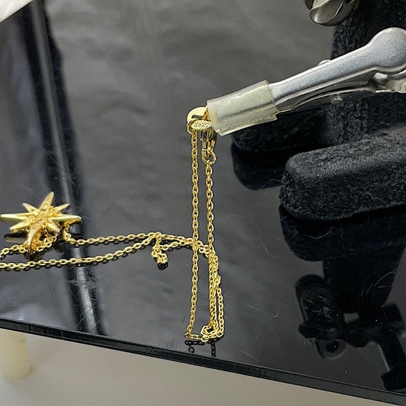 Jeulia 18K Gold Over Sterling Silver 18” Necklace With Star Pendant - Picture 8 of 8